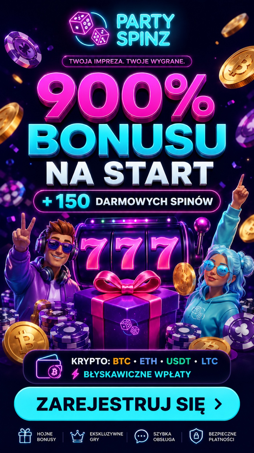 PartySpinz — 900% bonusu na start i 150 darmowych spinów